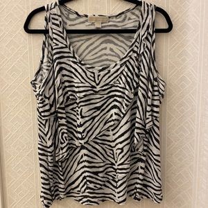 MIchael Kors black & white zebra print top